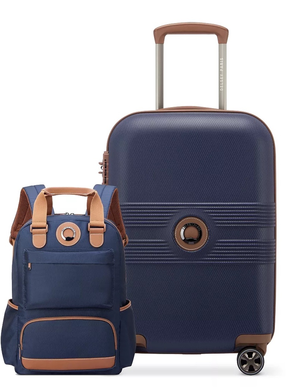 DELSEY FLANERIE SE
2-PIECE LUGGAGE & BACKPACK SET - NAVY Carry-On Spinner Brown